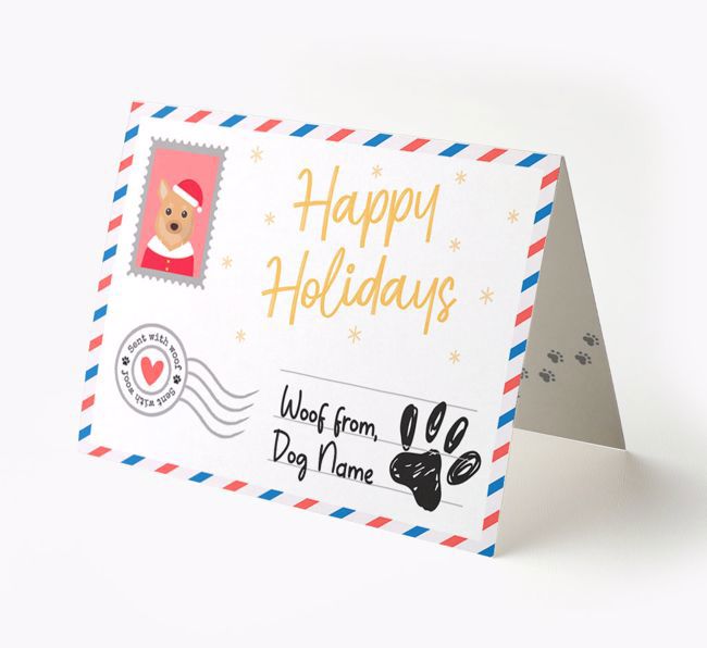 Happy Holidays Postcard: Personalized {breedFullName} Card